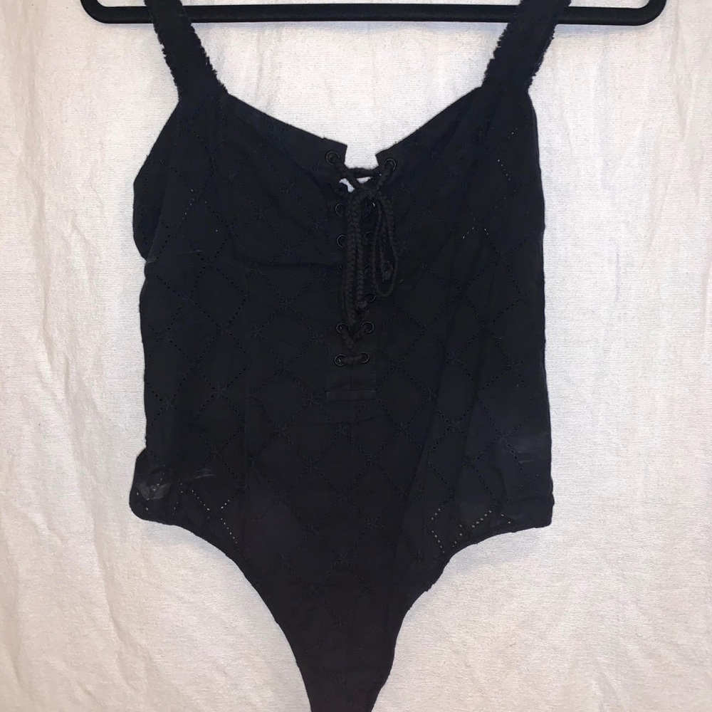 Lack free people tie front body suit